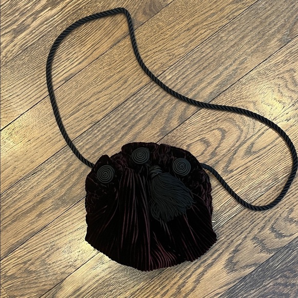 Lord & Taylor Handbags - Lord & Taylor Elegant Burgundy  Velvet Women's Bag